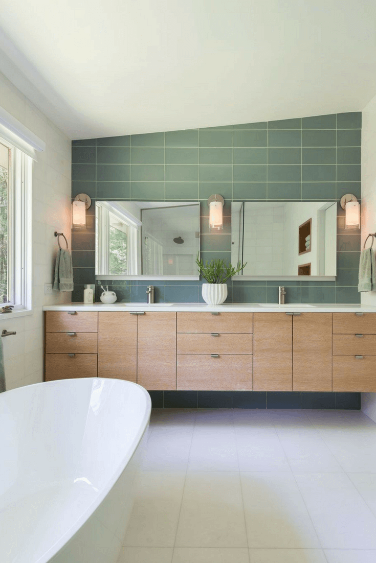 25 Eccentric Designs For Mid Century Modern Bathroom -